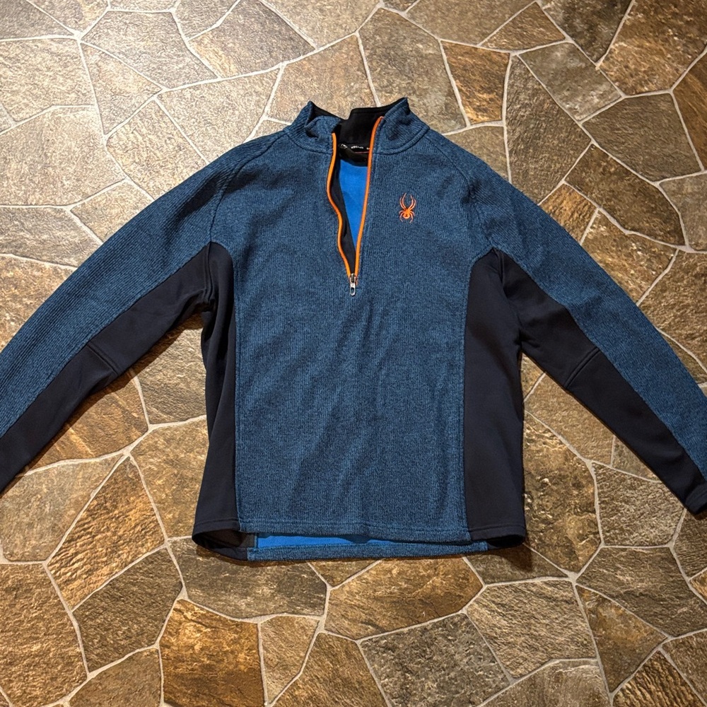 Spyder Blue 3/4 zip sweater